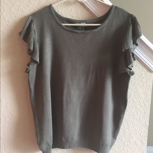 SOLD- NWT Calvin  Klein ruffled sleeve sweater